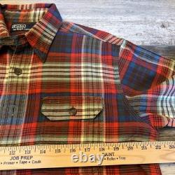 Ralph Lauren Polo Country Mens Flannel Button Shirt Red Plaid Patch Medium
