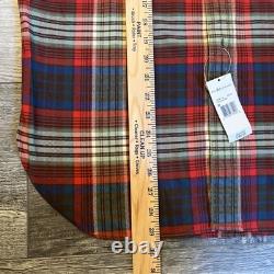Ralph Lauren Polo Country Mens Flannel Button Shirt Red Plaid Patch Medium