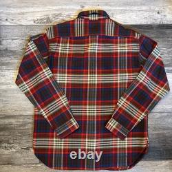 Ralph Lauren Polo Country Mens Flannel Button Shirt Red Plaid Patch Medium