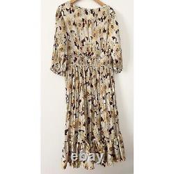 Ralph Lauren Polo Floral Pleated Satin Dress NEW 10 $698