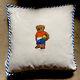 Ralph Lauren Polo Polo Bear Pillow. New. Embroidered Feather Insert 15x15