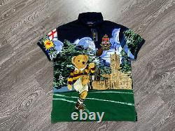 Ralph Lauren Polo Shirt Custom Slim Fit Rugby St. Andrews Teddy Bear Mens L RARE