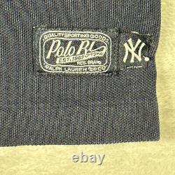 Ralph Lauren Polo Shirt Mens Medium Blue Yankees Bear New York Classic Fit