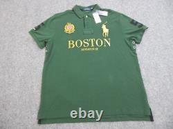 Ralph Lauren Polo Shirt Mens XL Green Boston Boylston St Big Pony Logo Slim
