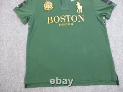 Ralph Lauren Polo Shirt Mens XL Green Boston Boylston St Big Pony Logo Slim