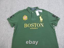 Ralph Lauren Polo Shirt Mens XL Green Boston Boylston St Big Pony Logo Slim