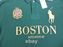 Ralph Lauren Polo Shirt Mens XL Green Boston Boylston St Big Pony Logo Slim