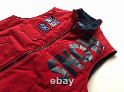 Ralph Lauren Polo Sz L Snow Beach Vest Red 1993 Pullover Stadium P Wing Rugby