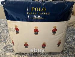 Ralph Lauren Polo Teddy Bear Queen Comforter SET Boy NWT with 2 Standard Sham's