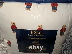 Ralph Lauren Polo Teddy Bear Queen Comforter SET Boy NWT with 2 Standard Sham's