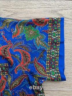 Ralph Lauren Purple Label 100% Silk Camp Shirt XXL Royal Blue Mix Paisley $595