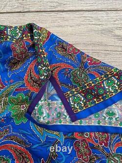 Ralph Lauren Purple Label 100% Silk Camp Shirt XXL Royal Blue Mix Paisley $595