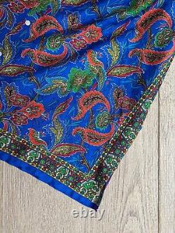 Ralph Lauren Purple Label 100% Silk Camp Shirt XXL Royal Blue Mix Paisley $595