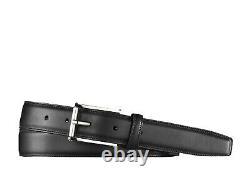 Ralph Lauren Purple Label Black Leather End Bar Buckle Belt New $295