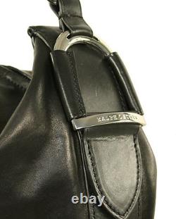 Ralph Lauren Purple Label Black Leather Horseshoe Hobo Bag New $2250