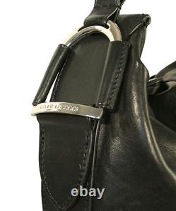 Ralph Lauren Purple Label Black Leather Horseshoe Hobo Bag New $2250