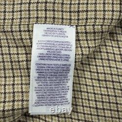 Ralph Lauren Purple Label Brown Check Houndstooth Linen L/S Button Front 2XL NWT