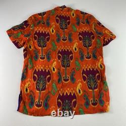 Ralph Lauren Purple Label Button Up Shirt Men's Large Orange Linen NWT $595