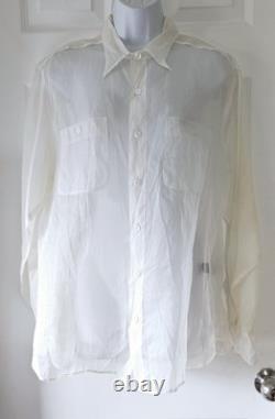 Ralph Lauren Purple Label Collection 100% Cotton Sheer White Blouse Size 12 NWT