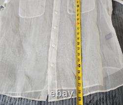 Ralph Lauren Purple Label Collection 100% Cotton Sheer White Blouse Size 12 NWT