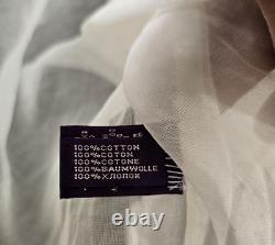 Ralph Lauren Purple Label Collection 100% Cotton Sheer White Blouse Size 12 NWT