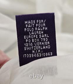 Ralph Lauren Purple Label Collection 100% Cotton Sheer White Blouse Size 12 NWT
