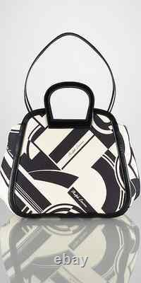 Ralph Lauren Purple Label Collection Art Deco Print Canvas Tote Bag New $1250