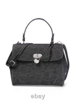 Ralph Lauren Purple Label Collection Medium Denim Tiffin Bag New $2250