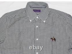 Ralph Lauren Purple Label Green Cashmere Equestrian Standing Horse Sport Shirt