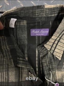 Ralph Lauren Purple Label Ikat Plaid Shirt Size. Medium