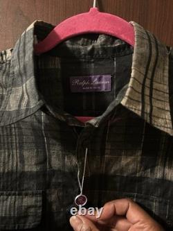 Ralph Lauren Purple Label Ikat Plaid Shirt Size. Medium