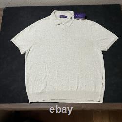 Ralph Lauren Purple Label Italy Silk Linen New with Tags Polo Shirt Sweater 2XL
