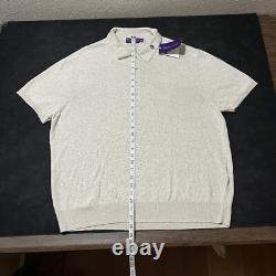 Ralph Lauren Purple Label Italy Silk Linen New with Tags Polo Shirt Sweater 2XL