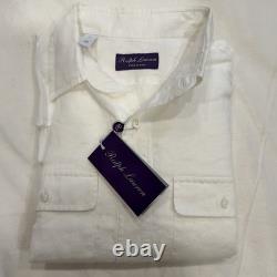 Ralph Lauren Purple Label Linen 1/2 Button Dress Shirt Size S NWT & Receipt $395