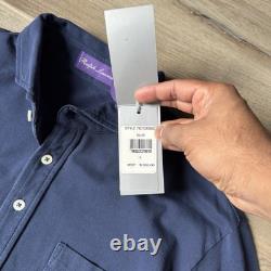 Ralph Lauren Purple Label Long Sleeve Polo Pocket Navy Size L Button Shirt New