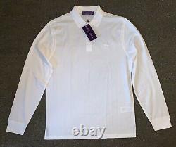 Ralph Lauren Purple Label Long Sleeve Polo Shirt Men's Medium White Brand New