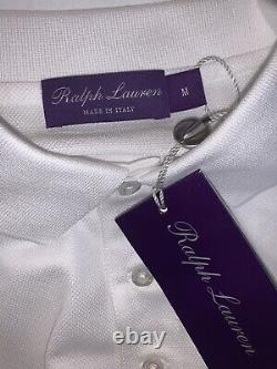 Ralph Lauren Purple Label Long Sleeve Polo Shirt Men's Medium White Brand New