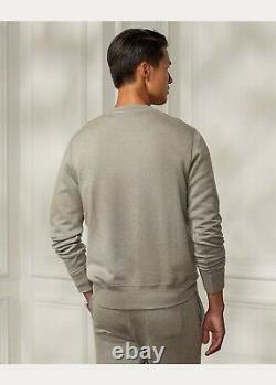 Ralph Lauren Purple Label Mens Grey Fleece Crewneck Sweatshirt Sweater NWT