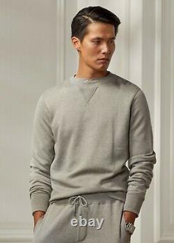 Ralph Lauren Purple Label Mens Grey Fleece Crewneck Sweatshirt Sweater NWT