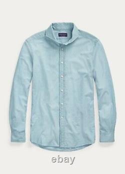 Ralph Lauren Purple Label Mens Keaton Indigo Chambray Shirt, NWT