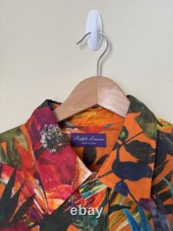 Ralph Lauren Purple Label New Floral Hawaiian Shirt Long Sleeve Linen Multicolor