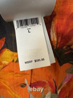 Ralph Lauren Purple Label New Floral Hawaiian Shirt Long Sleeve Linen Multicolor