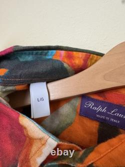 Ralph Lauren Purple Label New Floral Hawaiian Shirt Long Sleeve Linen Multicolor