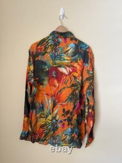 Ralph Lauren Purple Label New Floral Hawaiian Shirt Long Sleeve Linen Multicolor