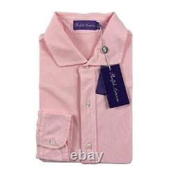 Ralph Lauren Purple Label Pink Oxxford Knit Cotton Button Front Size XL NWT 395$