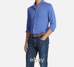 Ralph Lauren Purple Label Pique Keaton Long Sleeve Button Polo Shirt Sweater New
