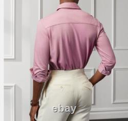 Ralph Lauren Purple Label Pique Keaton Long Sleeve Button Polo Shirt Sweater New
