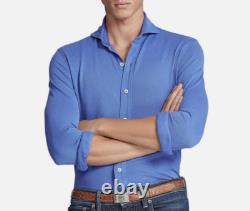 Ralph Lauren Purple Label Pique Keaton Long Sleeve Button Polo Shirt Sweater New