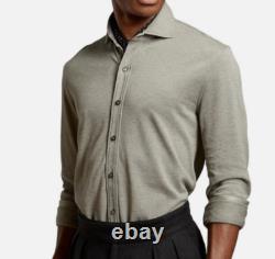 Ralph Lauren Purple Label Pique Keaton Long Sleeve Button Polo Shirt Sweater New