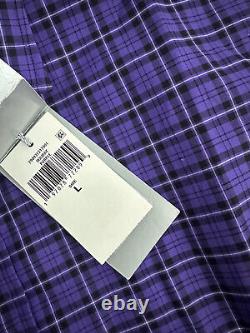 Ralph Lauren Purple Label Plaid Twill Shirt L Purple, Black & White L/S $495